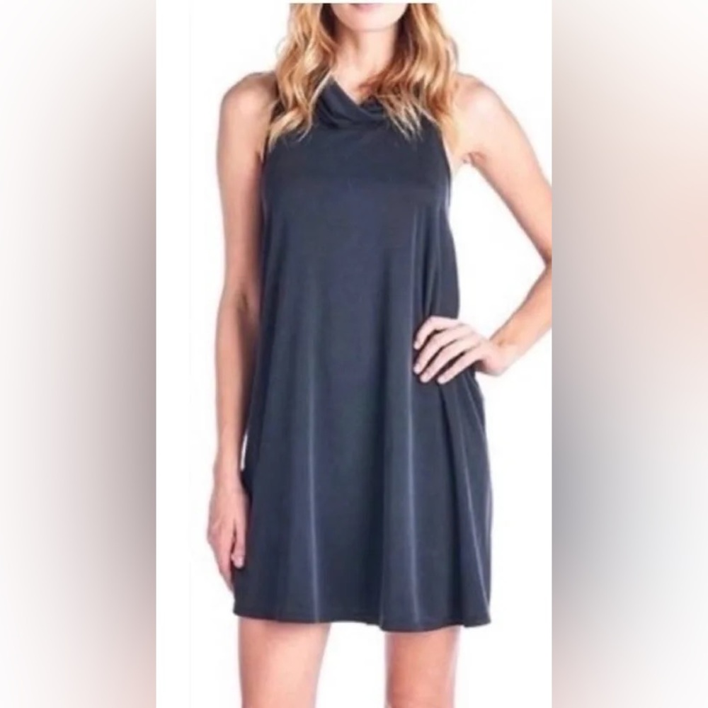 Nation Ltd Navy Sleeveless‎ Cowl Neck Dress Modal Made in USA (Size M)